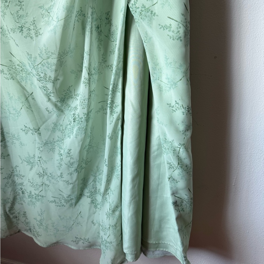 AZAZIE Deandra Green Fern Floral Bridesmaid Dress - Picture 6 of 11